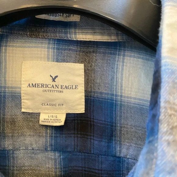 Men’s American Eagle Classic Fit Flannel SZ L - Picture 2 of 11